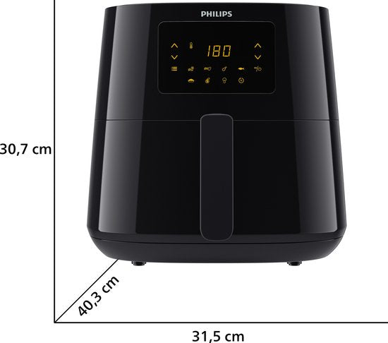 Philips Airfryer Essential 3000 Series - HD9270/96 - 6,2 liter (XL) - Heteluchtfriteuse - Warmhoudfunctie - 14 in 1 kookfuncties - Met spiesjes & grillrooster
