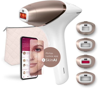 Philips Lumea IPL 9900 Series - IPL Ontharingsapparaat - AI haarvermindering analyse - 4 opzetstukken - BRI951/01