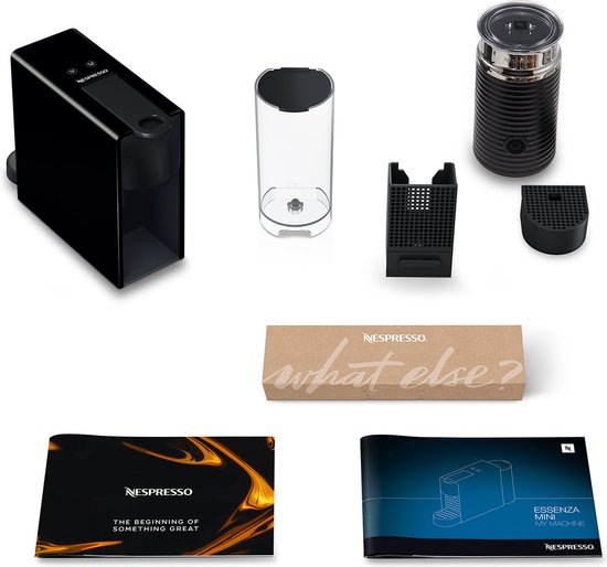 Krups Nespresso Essenza Mini XN1118 - Koffiecupmachine - Zwart - Met Melkopschuimer - Compact - Voor Nespresso Cups
