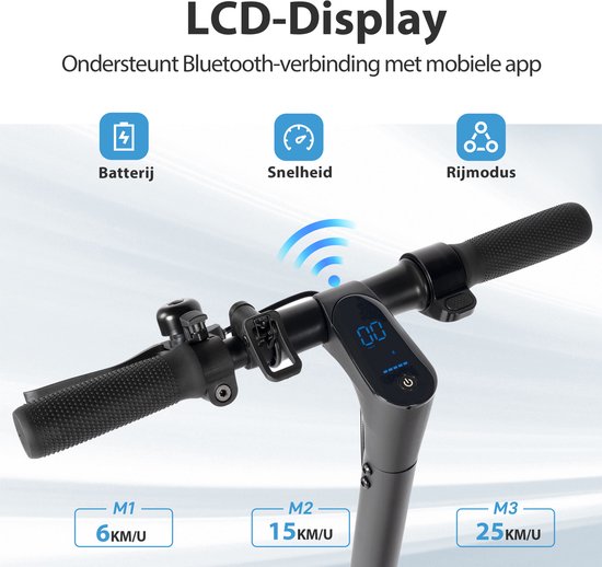 vankel E5PRO Elektrische Step - 375Wh Accu - Actieradius 30 km - 500W Motor - Cruise Control - Anti-diefstalmodus - Slimme bediening via Bluetooth en App -10 Inch Honeycomb Anti-lek Banden - Schijfrem&V-rem - Opvouwbare