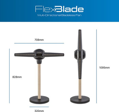 Dimplex FlexBlade Ventilator Bladloos – Oscillerende Tafelventilator - 180° Kantelbaar - 5 Snelheden & Timer - 20m Bereik – Waaier (36dB) - Magnetische Afstandsbediening