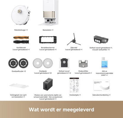 Dreame Robotstofzuiger L50s Pro Ultra - Robotstofzuiger met dweilfunctie - Automatisch Leegstation - 30.000 Pa zuigkracht - Geschikt voor huisdierharen - DryBoard - Wit