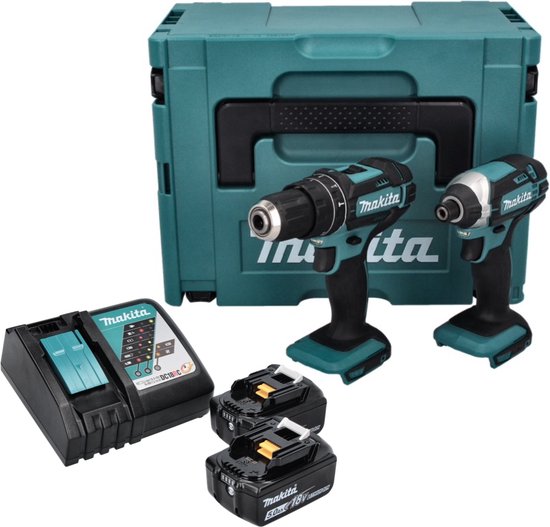 Makita DLX2131TJ 18V Li-Ion Combiset - Accuboormachine met klopfunctie (DHP482) & Slagschroevendraaier (DTD152) (2x 5.0Ah Accu) in Mbox