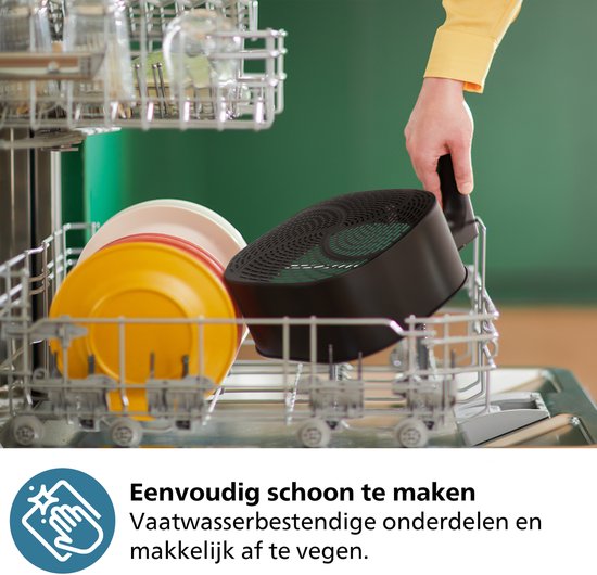 Philips 3000 Series Airfryer - NA341/00 - Kijkvenster - RapidAir Plus - 7.2L - Tot 6 Personen - Zwart