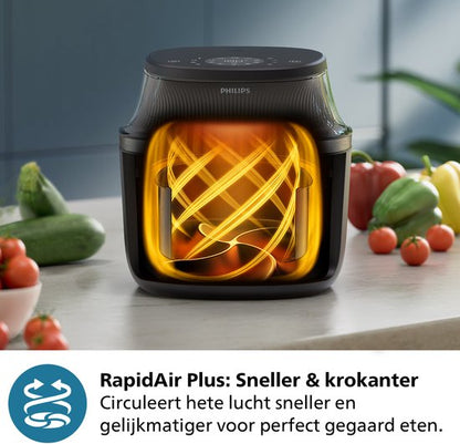 Philips 3000 Series Airfryer - NA341/00 - Kijkvenster - RapidAir Plus - 7.2L - Tot 6 Personen - Zwart