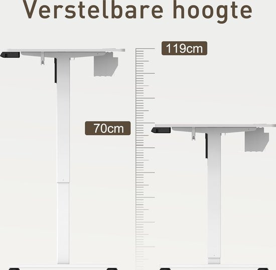 Zit-sta bureau 140 x 70 cm - Elektrisch verstelbaar - Anti-botsingstechnologie - USB-A/USB-C poorte