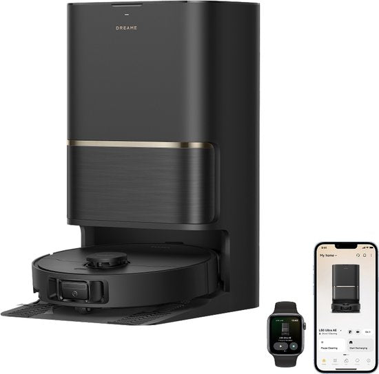 Dreame Robotstofzuiger L50 Ultra AE - Robotstofzuiger met dweilfunctie - 28.000 Pa Zuigkracht - Automatische Leegstation - Uitschuifbare Zijborstel - DryBoard - Zwart
