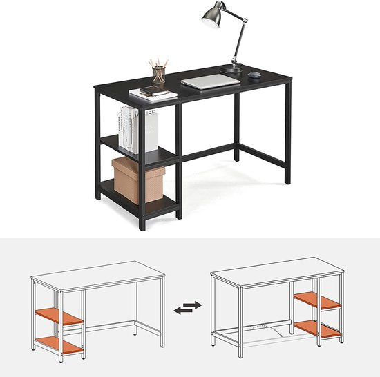 Parya Home - Bureau met Moderne Look - Computertafel - Zwart - Thuiswerken - kantoor