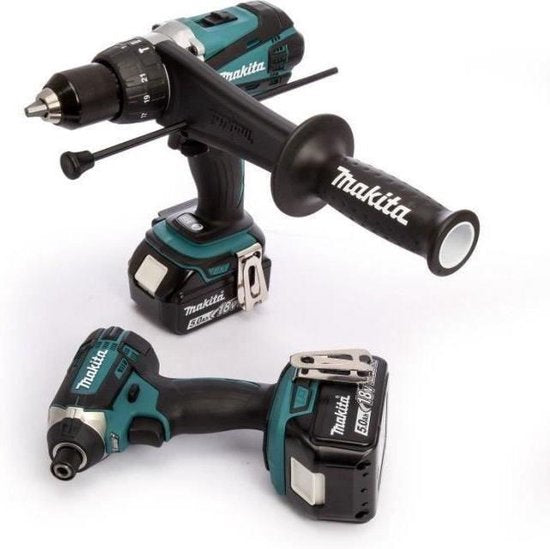 Makita DLX2145TJ 18V Li-Ion Combiset - Accuboormachine met Klopfuntie (DHP458) - Slagschroevendraaier (DTD152) - 2x 5.0Ah accu's