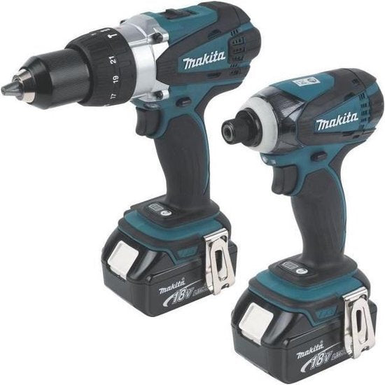 Makita DLX2145TJ 18V Li-Ion Combiset - Accuboormachine met Klopfuntie (DHP458) - Slagschroevendraaier (DTD152) - 2x 5.0Ah accu's