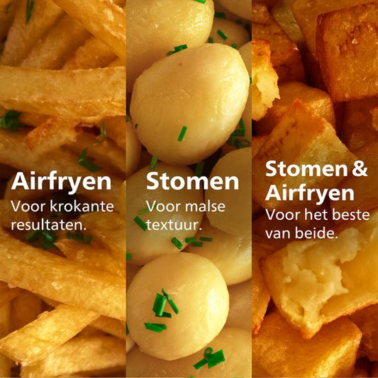 Philips Airfryer met Stoomfunctie 5000-serie – NA541/00 – PFAS vrij - SteamClean - SteamFry – 7,2L – Tot 6 personen
