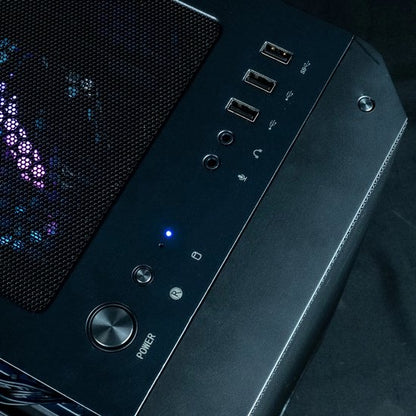 FlowUp x Powered By MSI - De Tetragame Gaming PC - Ryzen 7 5700x - RTX 5060 - 32 GB Corsair RAM - MSI 650w - 1 TB NVMe SSD - AZZA Galeforce ARGB