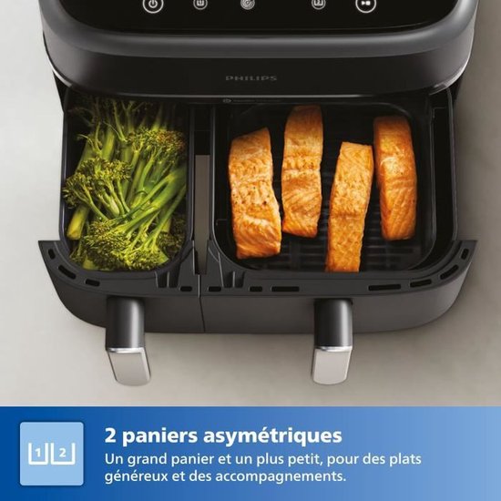Philips – NA351/00 – Airfryer met dubbele mand – 9 l – 2750 W