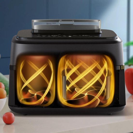 Philips 5000 Series Dual Basket Airfryer - NA551/00 - Stoomfunctie - Dubbele Mand - 9L - Tot 6 Personen