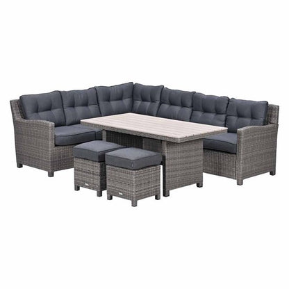 Garden Impressions Jaru lounge dining set 5-delig links - light teak vironwood
