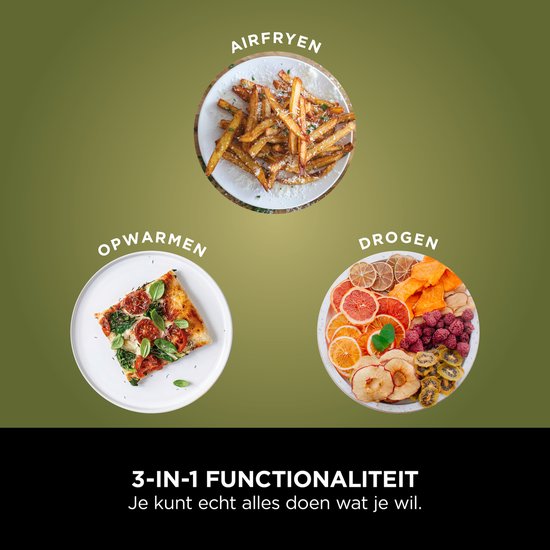 Ninja Airfryer 4,7 liter - Single drawer - Airfryen, Drogen en Opwarmen - Knapperig resultaat, minder vet, lager energieverbruik - AF110EU