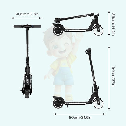 RCB Elektrische Step Kinderen - 6.5 inch- Verlichting - 5/10/15 km/u - zwart