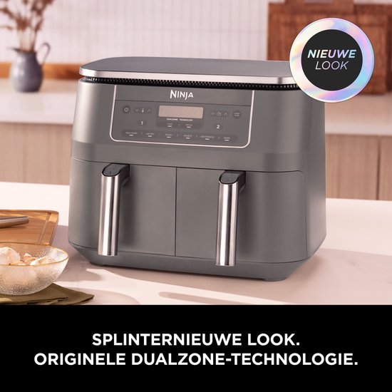 Ninja Dubbele Airfryer XXL - 7.6 L - Nieuw 2026 Model - 40 tot 240 Graden - 2470 W Vermogen - Dual Zone Technologie - DZ300EU