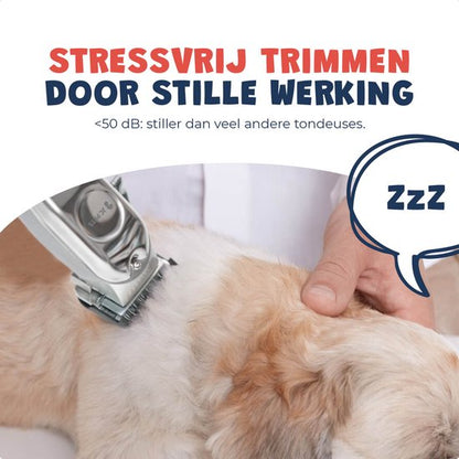 JC Pets Hondentondeuse & 3-in-1 Grooming Set – Draadloze Dieren Tondeuse voor Honden & Katten – RVS Hondentrimmer met Oplaadstation, Poottondeuse, Precisietondeuse & Elektrische Nagelslijper – Complete Trimset voor Alle Vachten