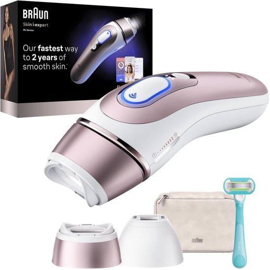 Braun Smart IPL Skin i·expert - IPL ontharingsapparaat - PL7211 - Haarverwijdering Voor Thuis - Met Gratis App - 2 Slimme Koppen
