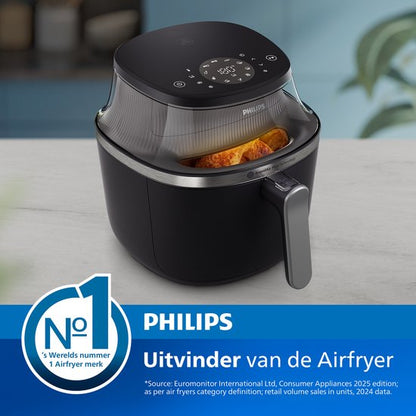 Philips 3000 Series Airfryer - NA341/00 - Kijkvenster - RapidAir Plus - 7.2L - Tot 6 Personen - Zwart