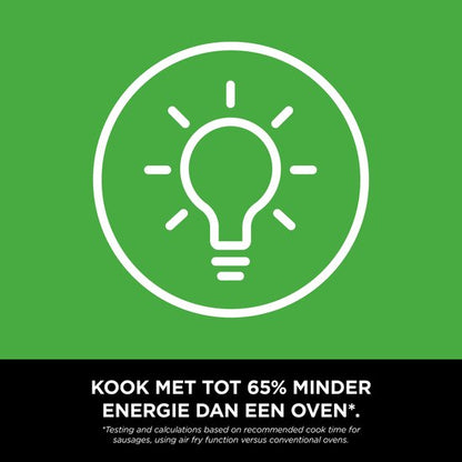 Ninja Airfryer 4,7 liter - Single drawer - Airfryen, Drogen en Opwarmen - Knapperig resultaat, minder vet, lager energieverbruik - AF110EU