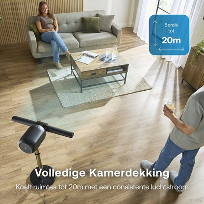 Dimplex FlexBlade Ventilator Bladloos – Oscillerende Tafelventilator - 180° Kantelbaar - 5 Snelheden & Timer - 20m Bereik – Waaier (36dB) - Magnetische Afstandsbediening