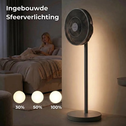 Evolar Smart Ventilator Staand - 36W - Incl. Accu - Statiefventilator - Ambient Light - WiFi - App & Afstandsbediening - EVO-SF36GW