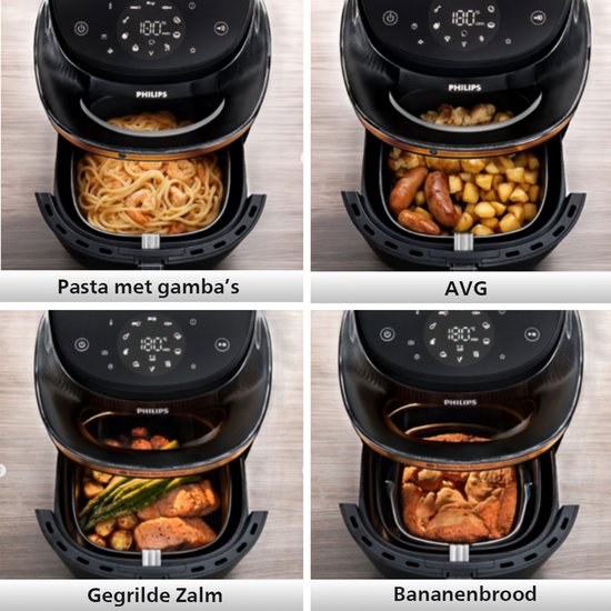 Philips 3000 Series Airfryer - NA341/00 - Kijkvenster - RapidAir Plus - 7.2L - Tot 6 Personen - Zwart