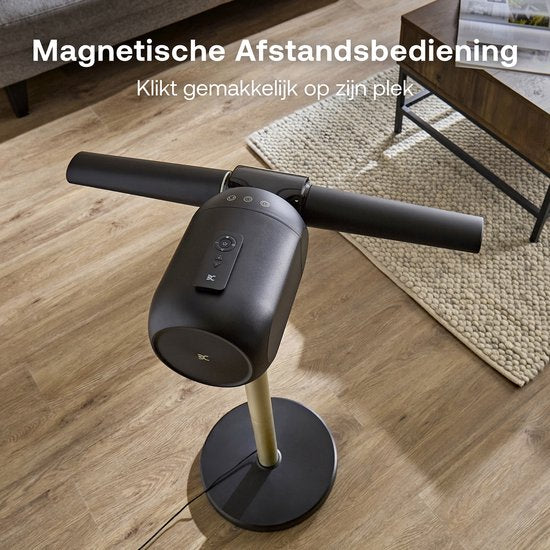 Dimplex FlexBlade Ventilator Bladloos – Oscillerende Tafelventilator - 180° Kantelbaar - 5 Snelheden & Timer - 20m Bereik – Waaier (36dB) - Magnetische Afstandsbediening