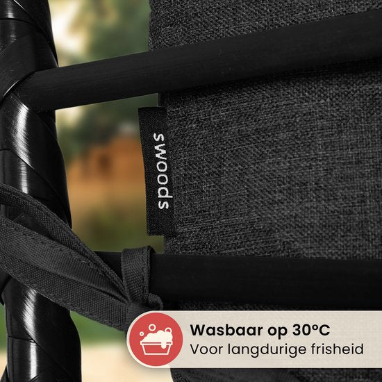 Swoods XXL Egg Hangstoel – Hangstoel met standaard – Egg Chair – tot 150kg - Zwart