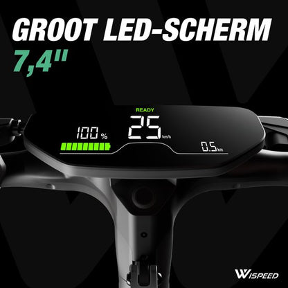 Wispeed - SuvPilot 480 - Elektrische step - Off Road Model - Krachtige 900WMotor - Snelheid tot 25km/h - Bereik tot 60km - Kaki