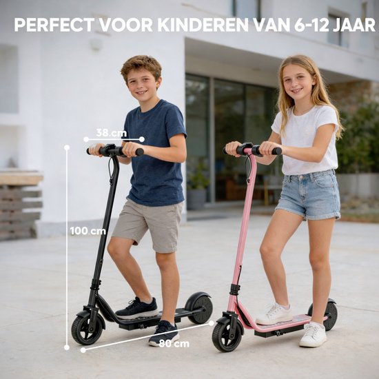 Stay-on Ladped Zwart - Elektrische kinderstep - 15km/h - Max. 15 km - Bluetooth Speaker - LED Color Lights - NL handleiding