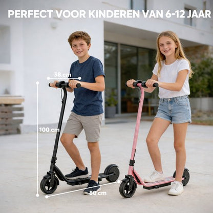 Stay-on Ladped Zwart - Elektrische kinderstep - 15km/h - Max. 15 km - Bluetooth Speaker - LED Color Lights - NL handleiding