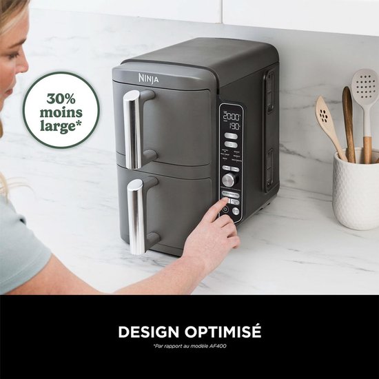 Ninja Double Stack Airfryer XXL - 9.5 Liter - Dubbele Gestapelde Lades - 6 Programma's - Inclusief Kookrekjes - SL400EU