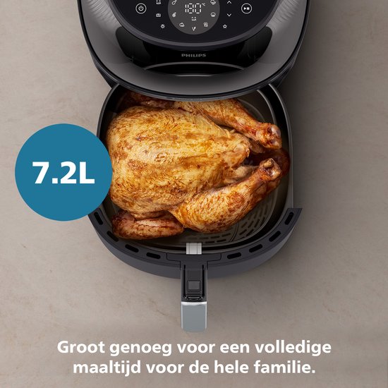 Philips 3000 Series Airfryer - NA341/00 - Kijkvenster - RapidAir Plus - 7.2L - Tot 6 Personen - Zwart