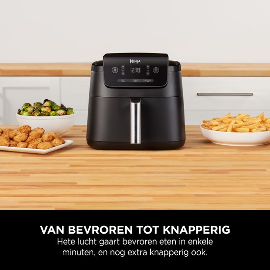Ninja Airfryer 4,7 liter - Single drawer - Airfryen, Drogen en Opwarmen - Knapperig resultaat, minder vet, lager energieverbruik - AF110EU