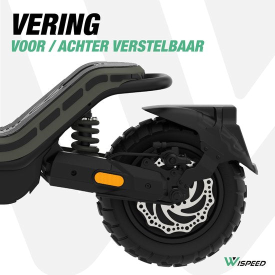 Wispeed - SuvPilot 480 - Elektrische step - Off Road Model - Krachtige 900WMotor - Snelheid tot 25km/h - Bereik tot 60km - Kaki