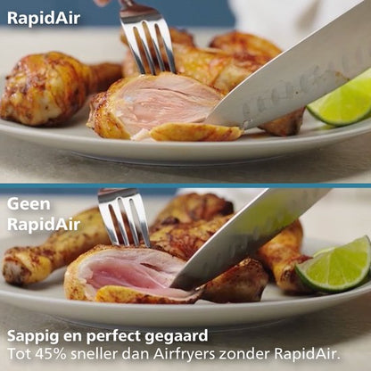 Philips Dual-Stacked Dubbele Airfryer 4000 Series – NA460/00 - PFAS Vrij - 2 Lades (Sync) – 10 L – Tot 6 Personen – Bespaart 45% Ruimte