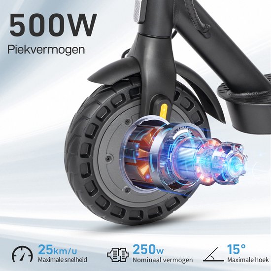 vankel E5PRO Elektrische Step - 375Wh Accu - Actieradius 30 km - 500W Motor - Cruise Control - Anti-diefstalmodus - Slimme bediening via Bluetooth en App -10 Inch Honeycomb Anti-lek Banden - Schijfrem&V-rem - Opvouwbare