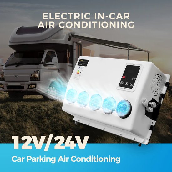 Airconditioner - Air conditioning - 10000 BTU - 150-500m³/u - 1-3KW - 24V Efficiënte Koeling, Met Afstandsbediening, voor RV, camper, Vrachtwagens, Boten
