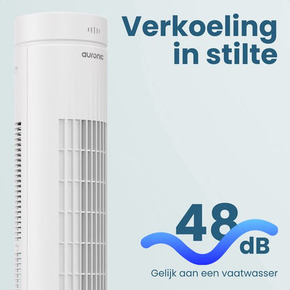 Auronic Torenventilator - Met Afstandsbediening en Timer - Ventilator - 60° Oscillatie - 76 cm - Wit