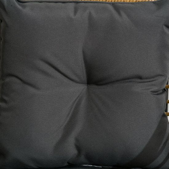 Balkonset 2 personen - Tuinset - Bistroset - Zwart - 3 delig - Met kussens - Tuintafel en 2 stoelen - Gecoat staal - Onderhoudsvrij staal