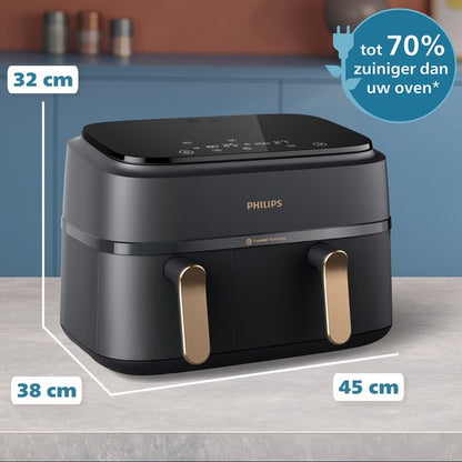Philips Rapid Air Serie 3000 NA352/00 - Airfryer - Dubbele Mand - 9 Liter