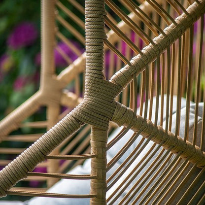 Ogarden Hangstoel Havana– Egg Chair met Bruin Standaard – Grijs Kussen – Voor Binnen & Buiten