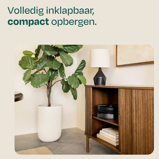 VONROC BREEZE Draadloze Ventilator – Fluisterstil (<44 dB) – 24 snelheden – lichtgewicht en draagbaar - 3 windmodi: Natuurlijk, Slaap, Normaal – Modulair: tafelventilator én vloerventilator – Luxe touchdisplay – Incl. afstandsbediening – Zwart