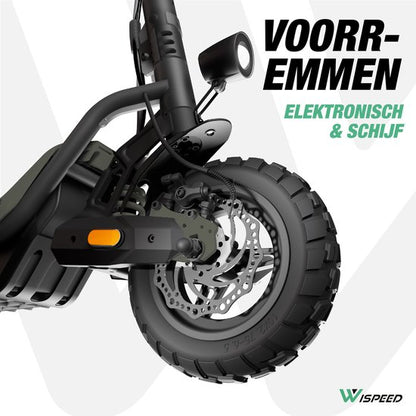 Wispeed - SuvPilot 480 - Elektrische step - Off Road Model - Krachtige 900WMotor - Snelheid tot 25km/h - Bereik tot 60km - Kaki