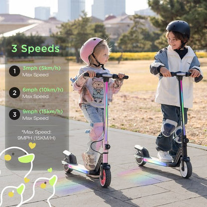 RCB Elektrische Step Kinderen - 6.5 inch- Verlichting - 5/10/15 km/u - zwart
