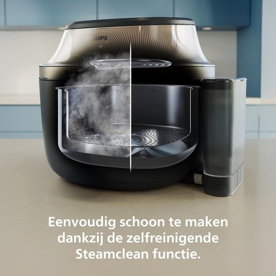 Philips Airfryer met Stoomfunctie 5000-serie – NA541/00 – PFAS vrij - SteamClean - SteamFry – 7,2L – Tot 6 personen