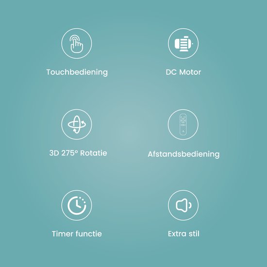 AirKing Statiefventilator - Extreem Stil en energiezuinige ventilator met 15 snelheden, DC Motor, Timer en Nachtmodus - In hoogte verstelbaar (60-105cm) - Horizontale + verticale oscillatie - Grijs